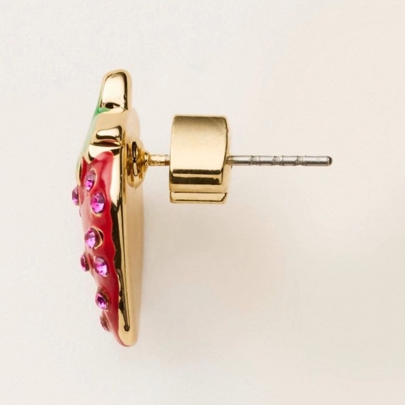 Kate Spade x Target set of 3 earring pairs NIB champagne fries strawberries - Picture 3 of 4